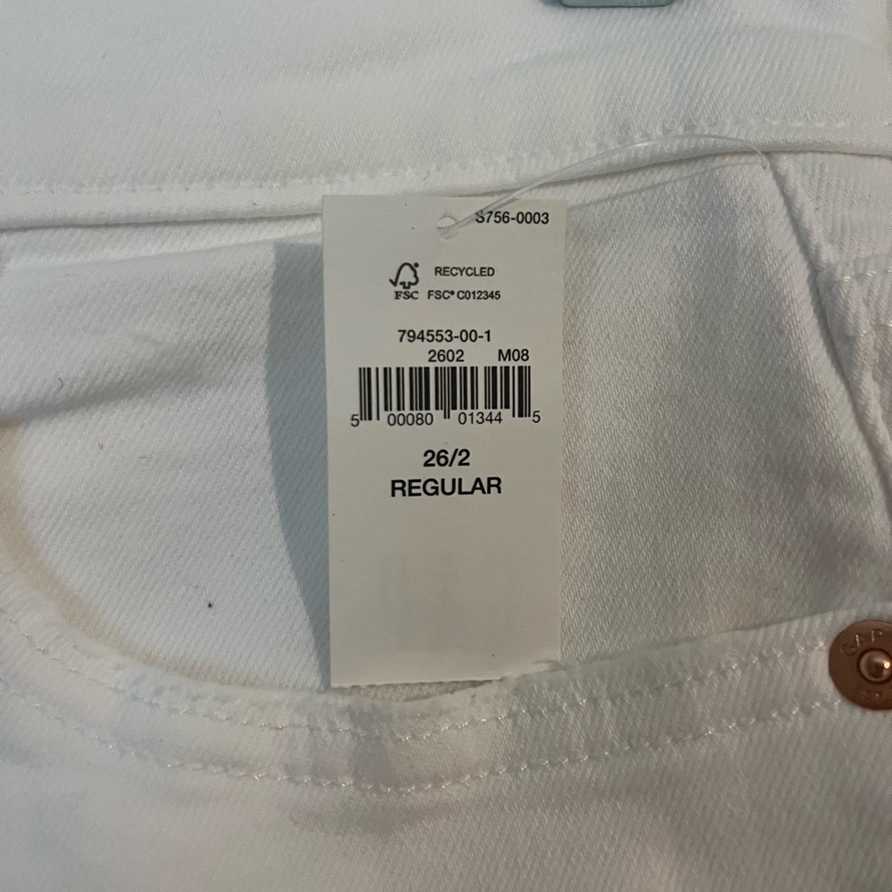 GAP Vintage Slim High Rise White Jeans Size 26 or 2 NWT - Picture 4 of 7